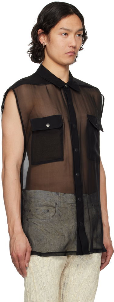 Košeľa Rick Owens Rick Owens Hollywood Jumbo Sleeveless Shirt Čierna | RR01E5239 S, 1