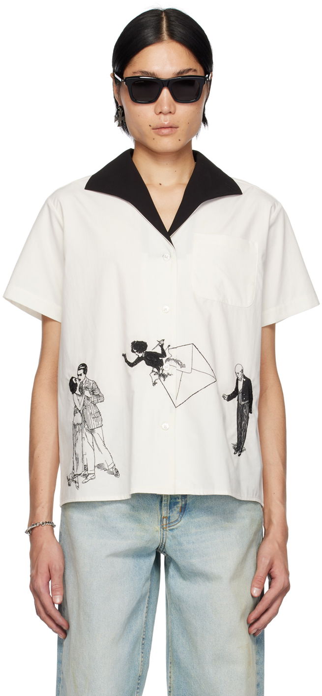 Košeľa Enfants Riches Déprimés Enfants Riches Déprimés Romance/Distress Print Shirt Biela | 040-231, 0
