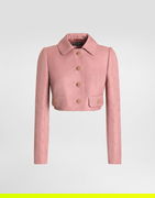 Dolce & Gabbana Women's Cropped Jacquard Jacket with DG Logo