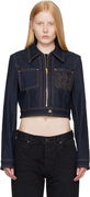 AMIRI Zip Up Cropped Denim Jacket