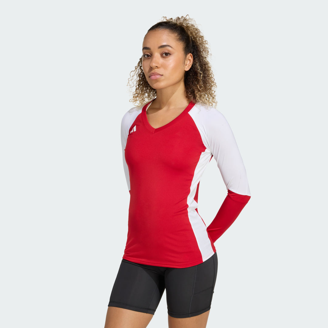 Dres adidas Performance Quickset Long Sleeve Volleyball Jersey Červená | JN2935, 0