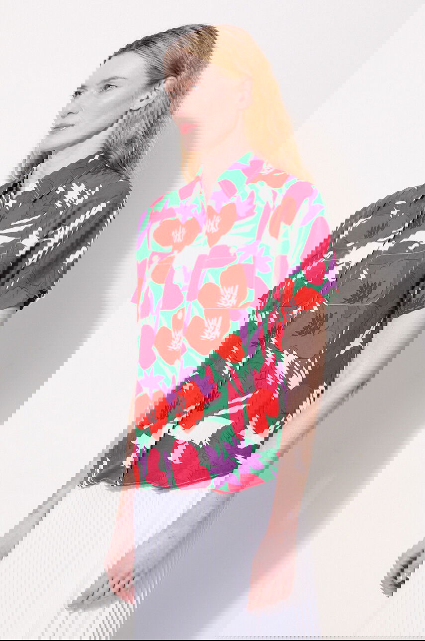 Regular-Fit Floral-Print Linen-Blend Shirt