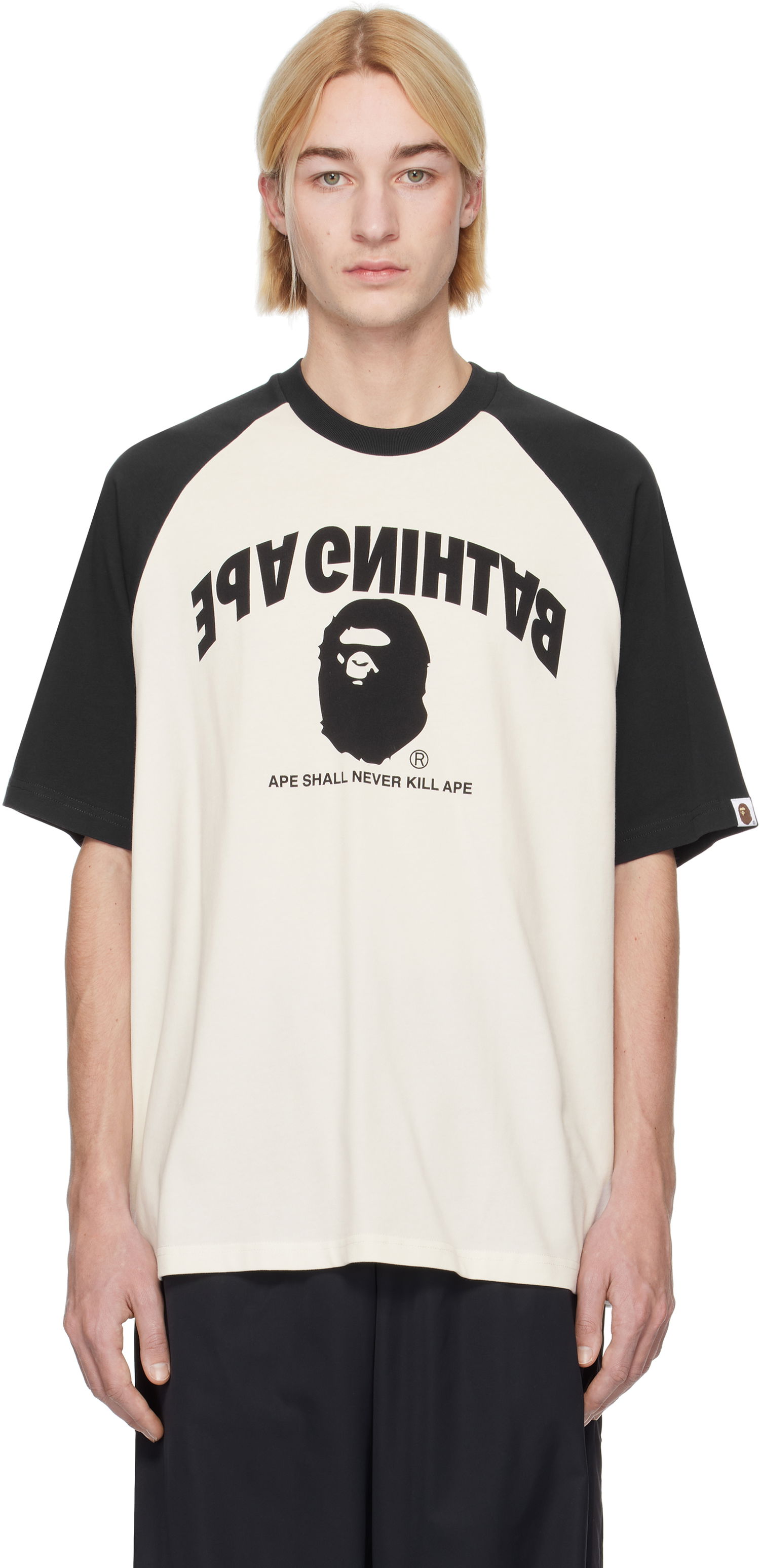 Tričko BAPE Relaxed Fit Raglan T-Shirt Biela | 001CSK801303M, 0