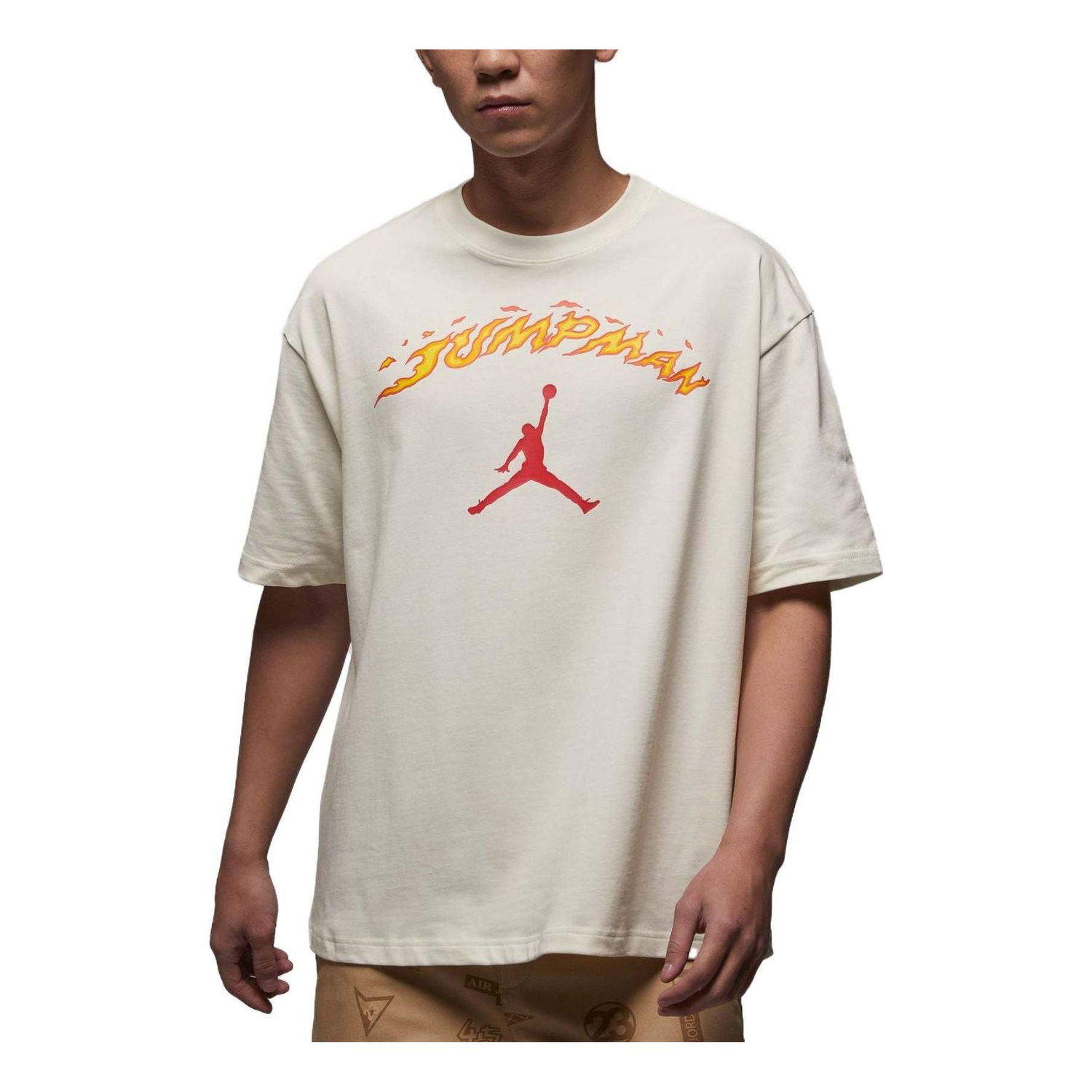 Tričko Jordan Jordan Fire Logo Graphic T-Shirt Béžová | FJ7685-133, 0