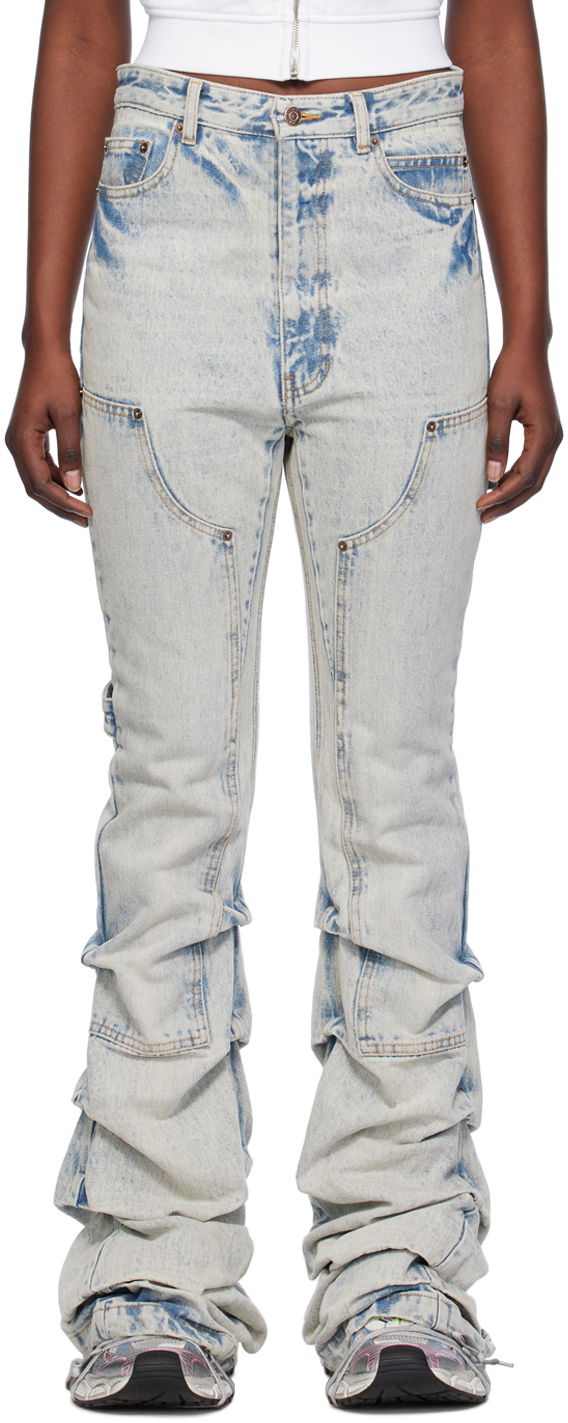 Džínsy We11done We11done Wrinkled Denim Jeans Modrá | WD-DP0-24-338-W-IC, 0