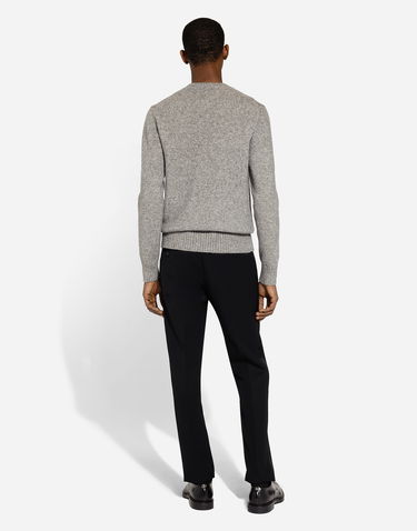 Sveter Dolce & Gabbana Wool Sweater With Embroidery Šedá | GXX02ZJFMIMN0634, 2