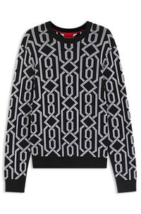 Regular-fit sweater with jacquard pattern