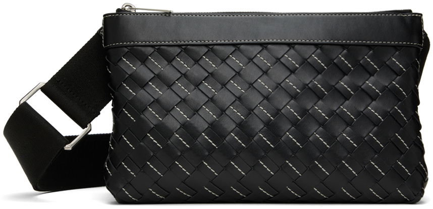 Taška cez rameno Bottega Veneta Convertible Intrecciato Leather Pouch Čierna | 755933V3KI2, 0
