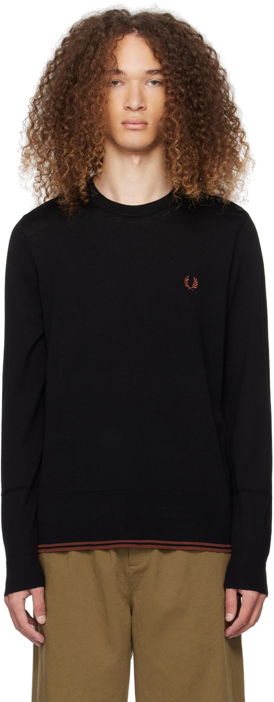 Sveter Fred Perry Embroidered Sweater Čierna | K6824-102