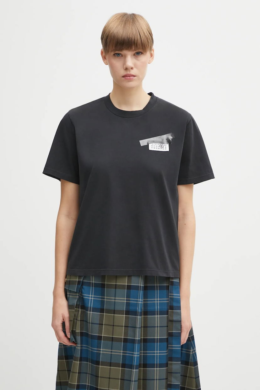 Tričko Maison Margiela MM6 Maison Margiela Number Patch T-Shirt Čierna | S62GD0210.M20115.900