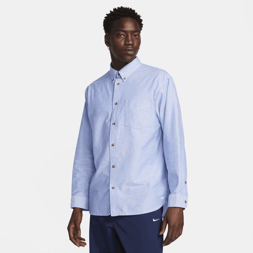 Košeľa Nike Life Long-Sleeve Oxford Button-Down Shirt Modrá | FN3125-101