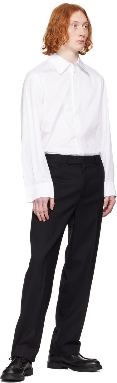 Nohavice Marine Serre Marine Serre Virgin Wool Twill Pleated Trousers Čierna | MPA069A RWOV0001, 3