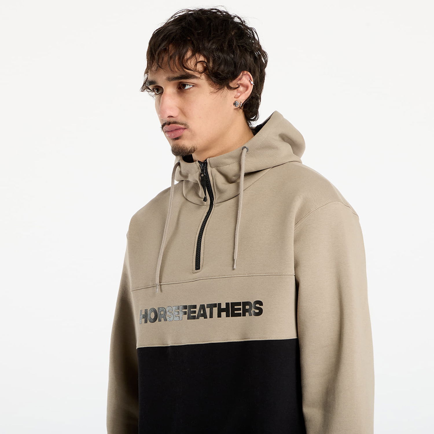 Mikina Horsefeathers Fulton Half-Zip Color-Block Hoodie Rôznofarebný | SM1354G, 1