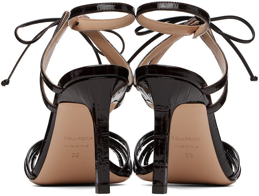 Doplnky Tom Ford TOM FORD Angelica Crocodile Leather Heeled Sandals Hnedá | W3532-LGO052N, 1