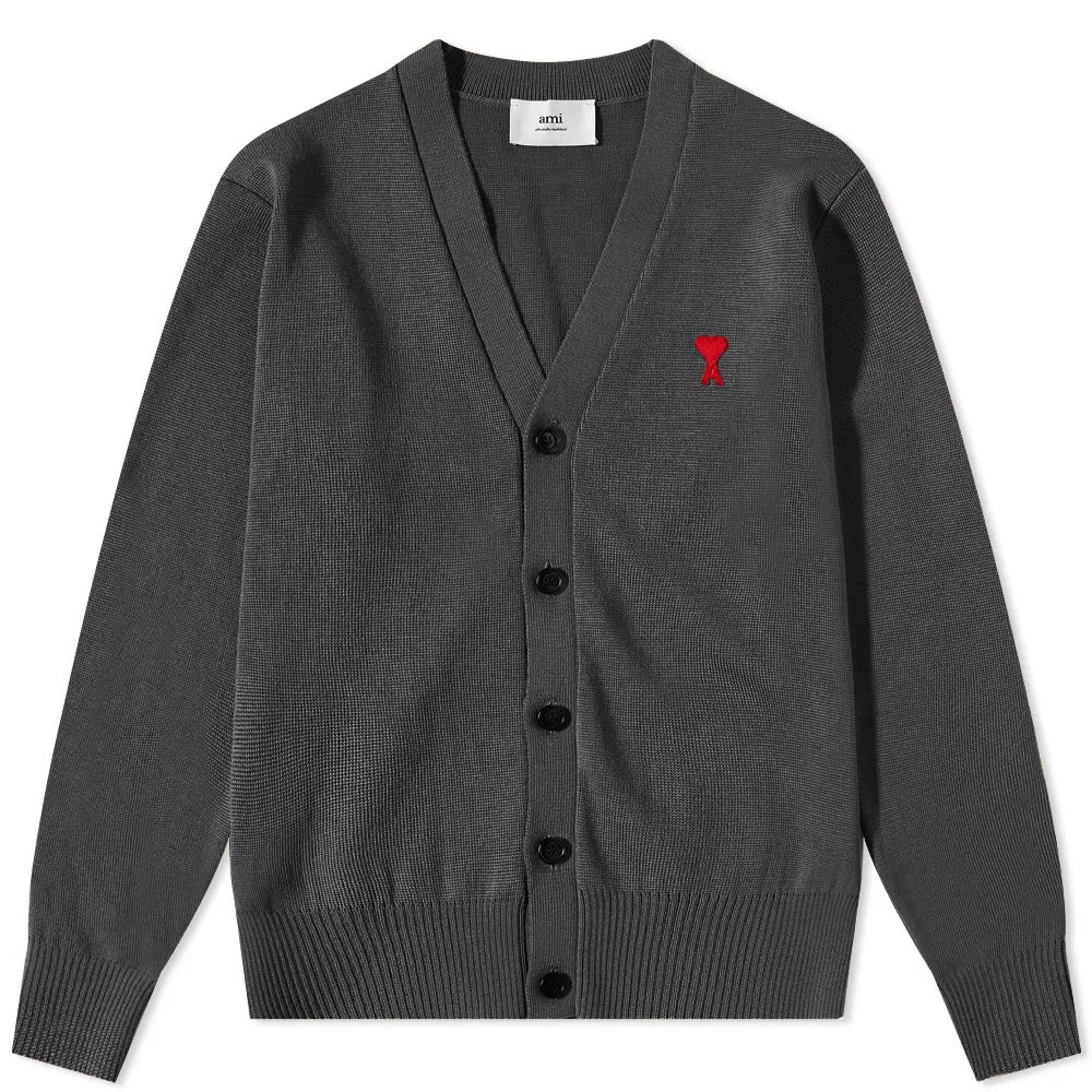 Sveter AMI Small A Heart Cardigan Heather Šedá | HKC001-001-0551, 0