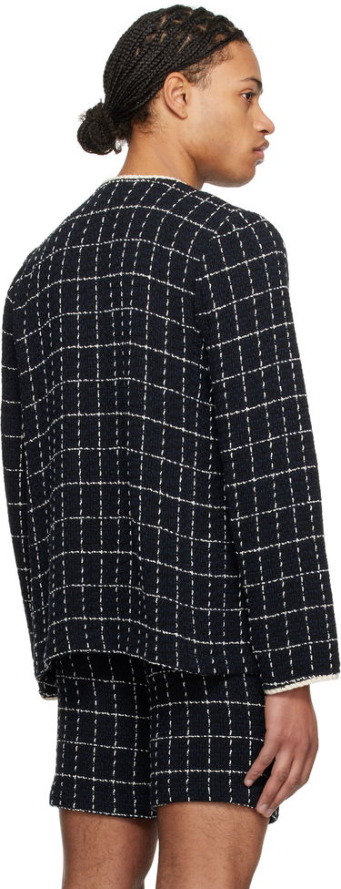 Bunda Anna Sui Anna Sui Windowpane Tweed Jacket Čierna | M1125B30, 2