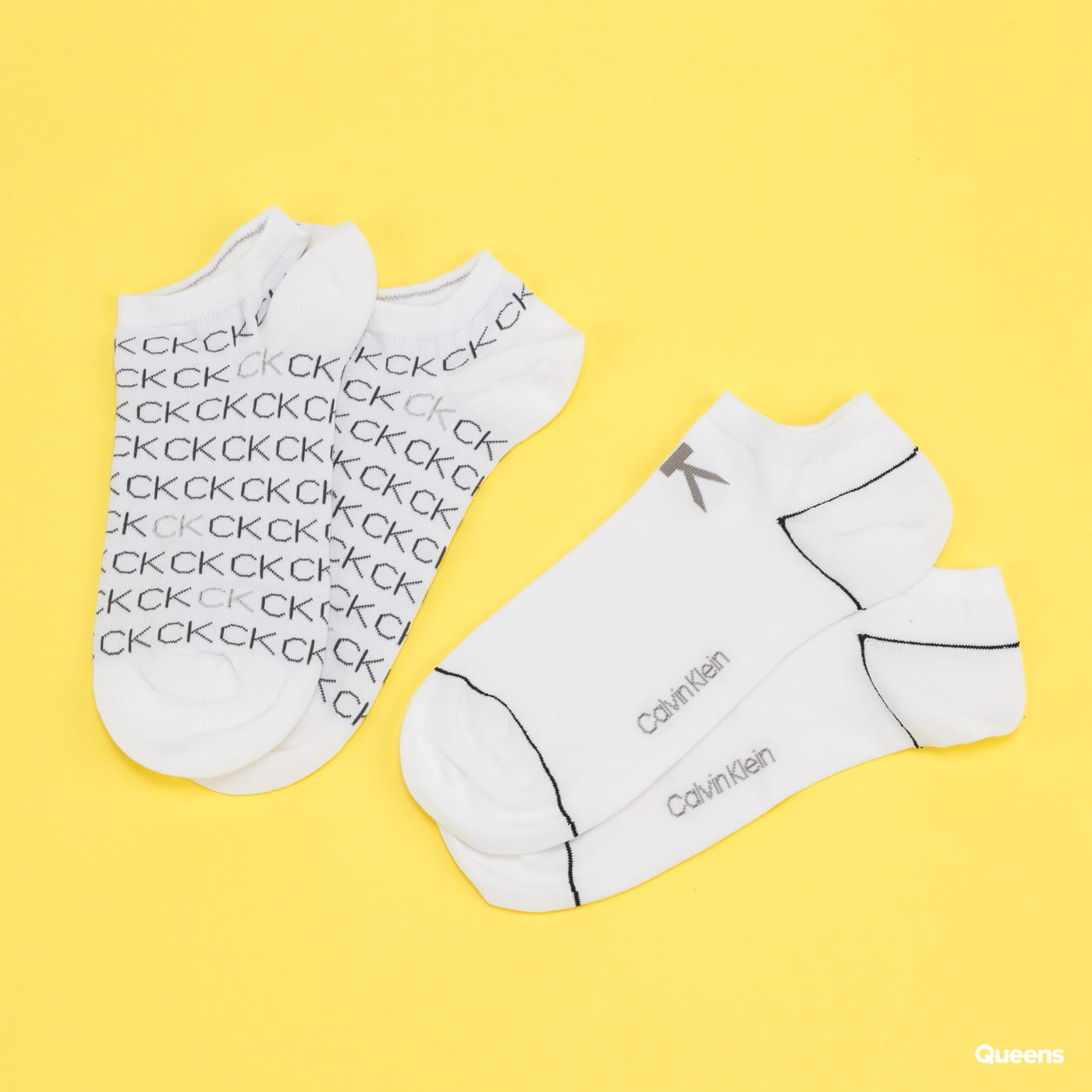 Ponožky CALVIN KLEIN Liner Repeat Logo 2Pack Biela | 701218779 002, 1