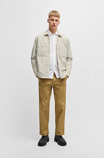 Košeľa BOSS Slim Fit Melange Cotton Piqué Shirt Biela | 50519748, 1