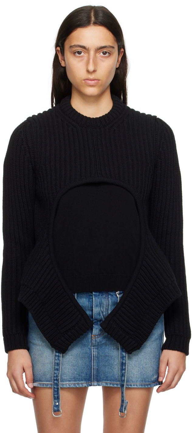 Sveter Off-White Black Meteor Cut Out Sweater Čierna | OWHE099F23KNI0011000, 0