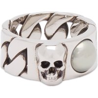 Prsteň Alexander McQueen Skull & Pearl Ring Šedá | 774168I170E-1445, 1