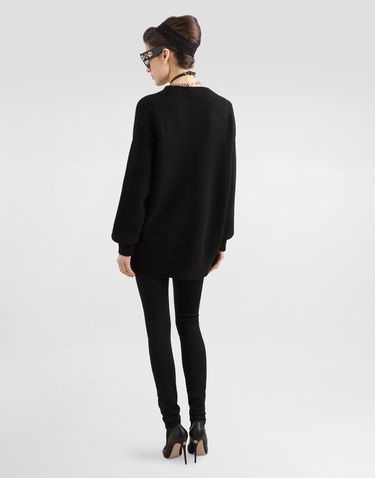 Sveter Dolce & Gabbana Cashmere Blend Double-breasted V-neck Cardigan with Pockets Čierna | FXVB1TJGMAWN0021, 2