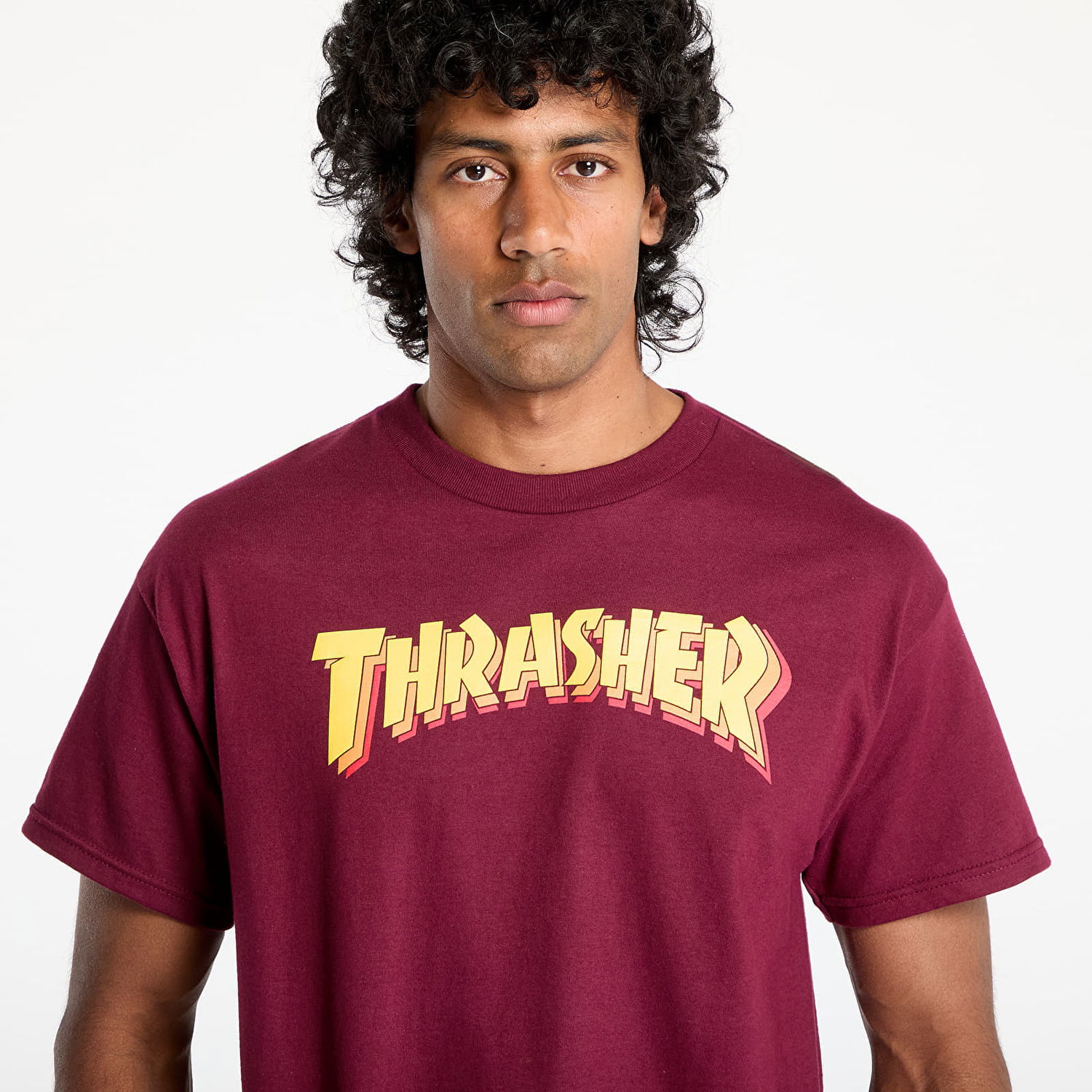 Tričko Thrasher Thrasher Stacked T-Shirt Vínová | 145688, 1