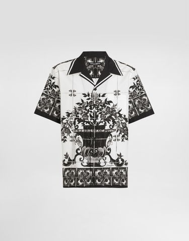 Košeľa Dolce & Gabbana Dolce & Gabbana Majolica Print Poplin Shirt Biela | G5JH9THH5ECI33TN, 0