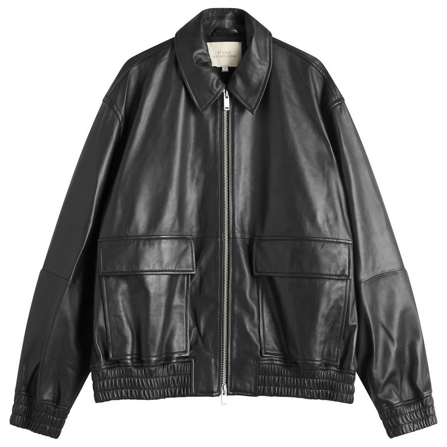 Bomber bunda Studio Nicholson Studio Nicholson Bomber Jacket, Size Large Čierna | PISTONSNM-1115-BLK, 1