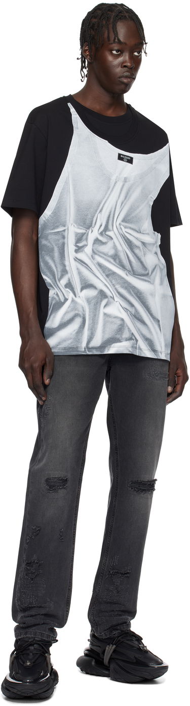 Tričko Balmain Tank Top Print T-Shirt Čierna | EH1EG028GE37, 3