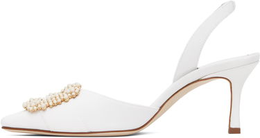 Tenisky a topánky Manolo Blahnik Manolo Blahnik Gibsli Slingback Pumps Biela | 125-2953, 2