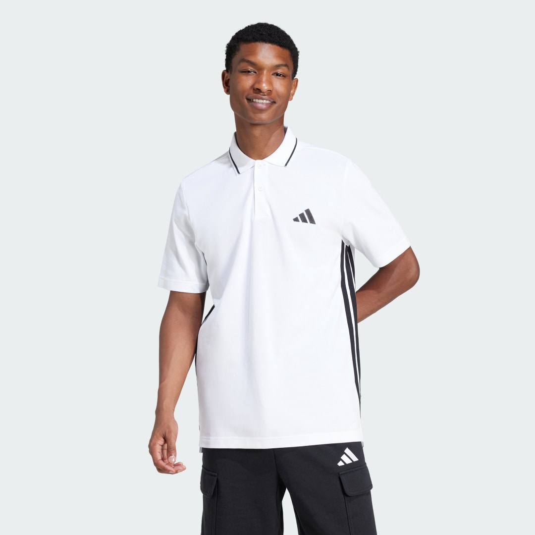 Polo tričko adidas Performance Essentials 3-Stripes Polo Shirt Biela | JE6383, 0