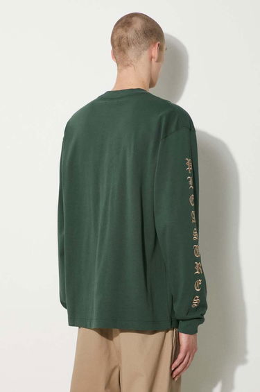 Tričko Pleasures PLEASURES Oe Long Sleeve T-Shirt Zelené | P24SU008.GREEN, 1