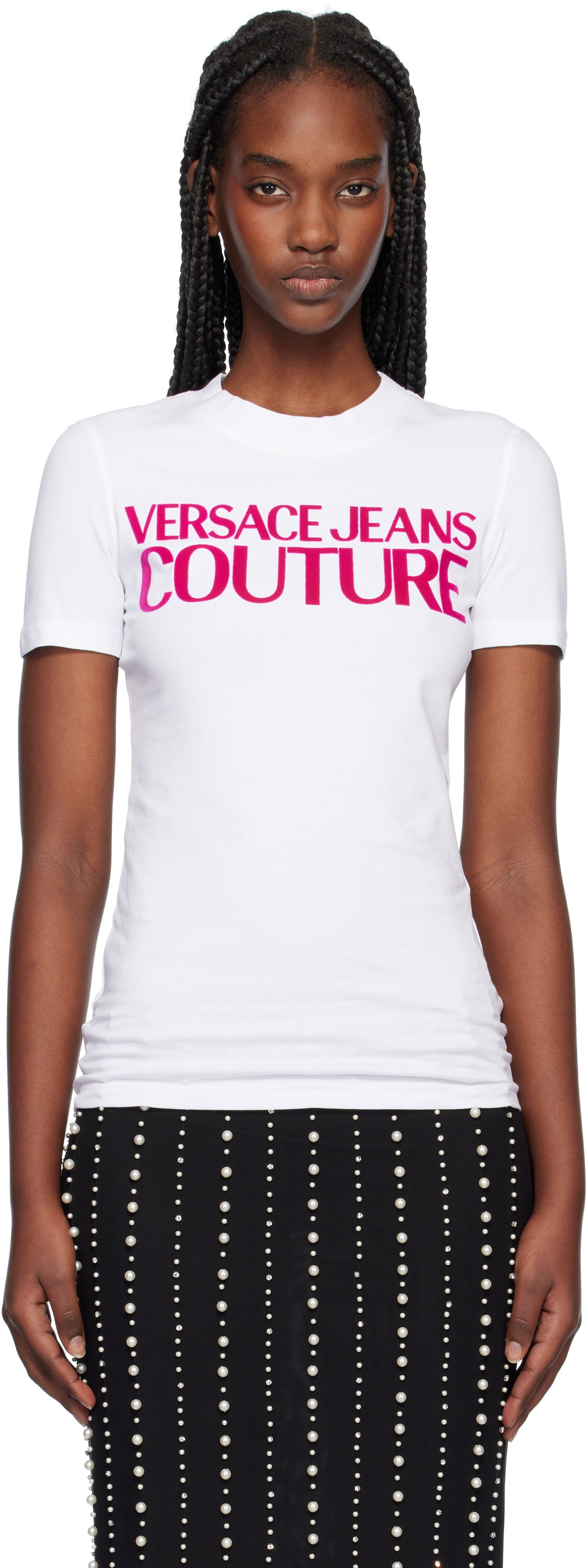 Tričko Versace Institutional Logo T-Shirt Biela | E77HAHL01_ECJ02L, 0