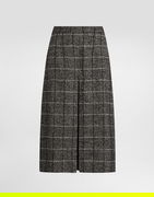 Dolce & Gabbana Wool Blend Check A-Line Skirt