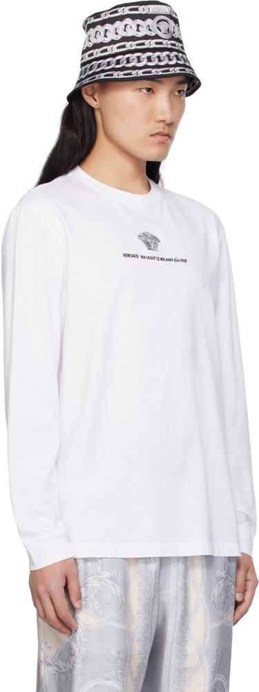 Tričko Versace Versace Medusa Embroidered Long Sleeve T-Shirt Biela | 1013947_1A11054, 1