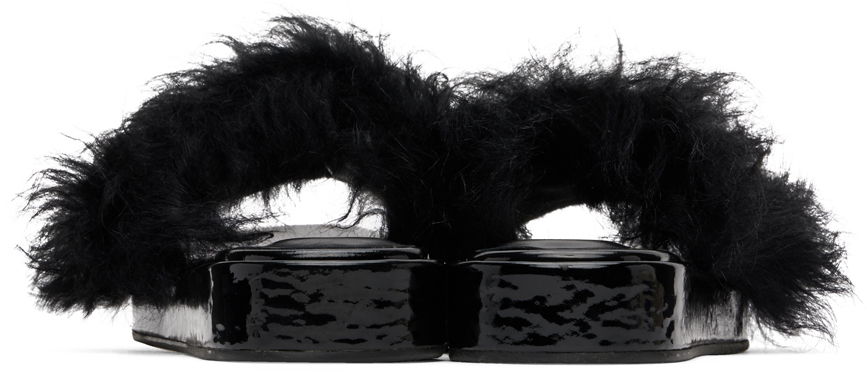 Doplnky BY FAR BY FAR Shana Furry Slides Čierna | 22FWSAHSBLTOS, 1