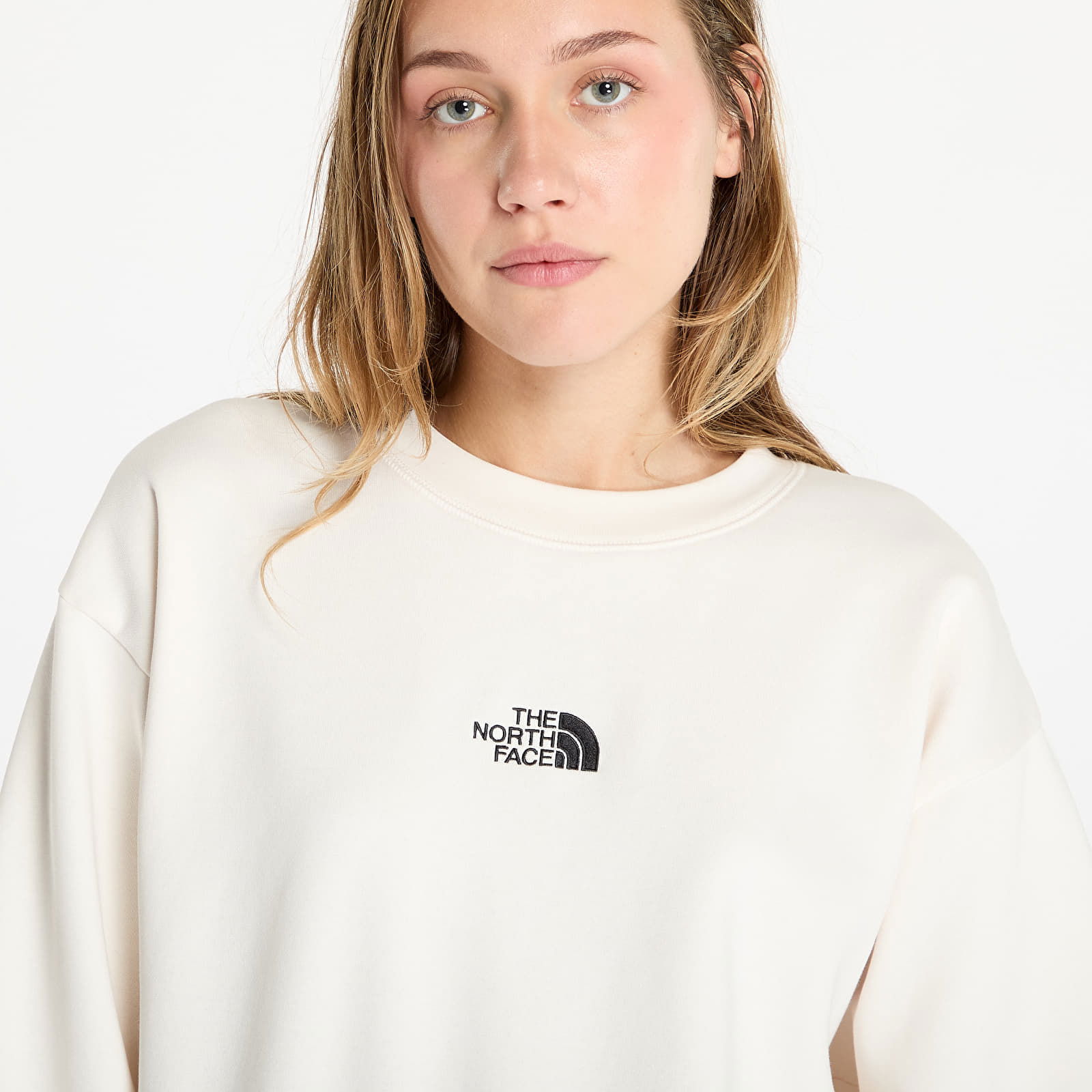 Sweatshirt W Essential Oversize Crew White Dune XS