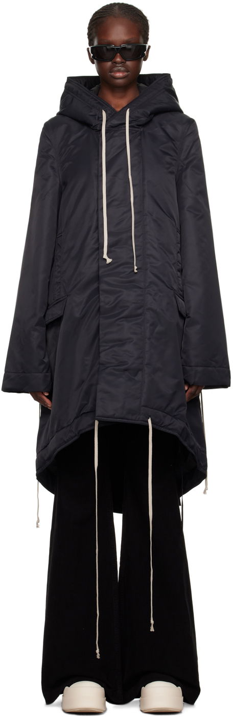 Kabáty Rick Owens DRKSHDW Fishtail Coat Čierna | DS02C5900 BR, 0