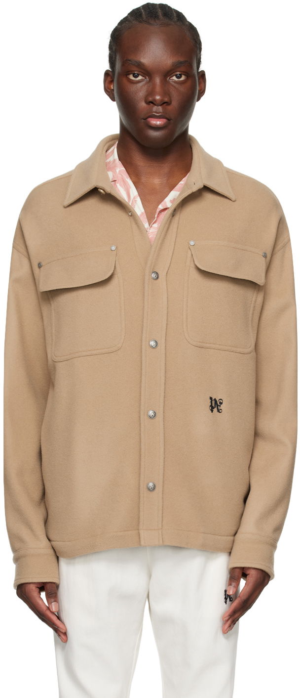 Bunda Palm Angels Monogram Pockets Jacket Béžová | PMES024R24FAB0016110, 0