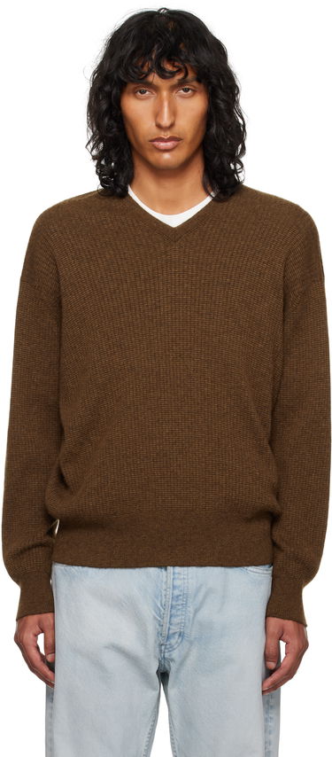 Sveter The Row Knitted V-Neck Sweater Hnedá | 830-Y363, 0