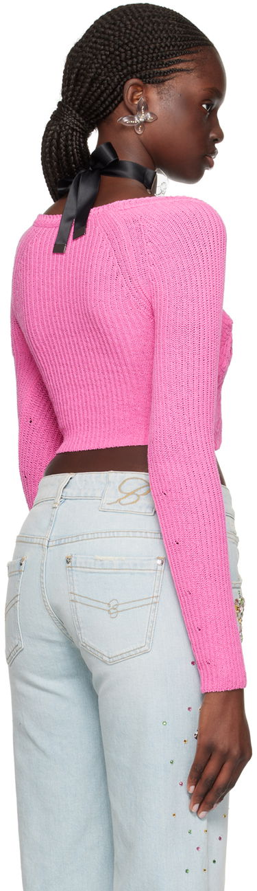 Crop Top Blumarine Embroidered Cropped Cardigan Ružová | P422M450A, 2