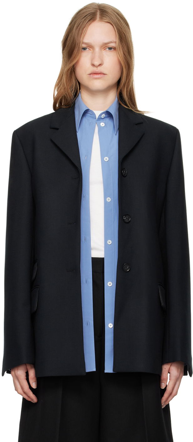 Bunda TOTEME TOTEME Straight Single-Breasted Blazer Čierna | 244-WRZ0045-FB0061, 0