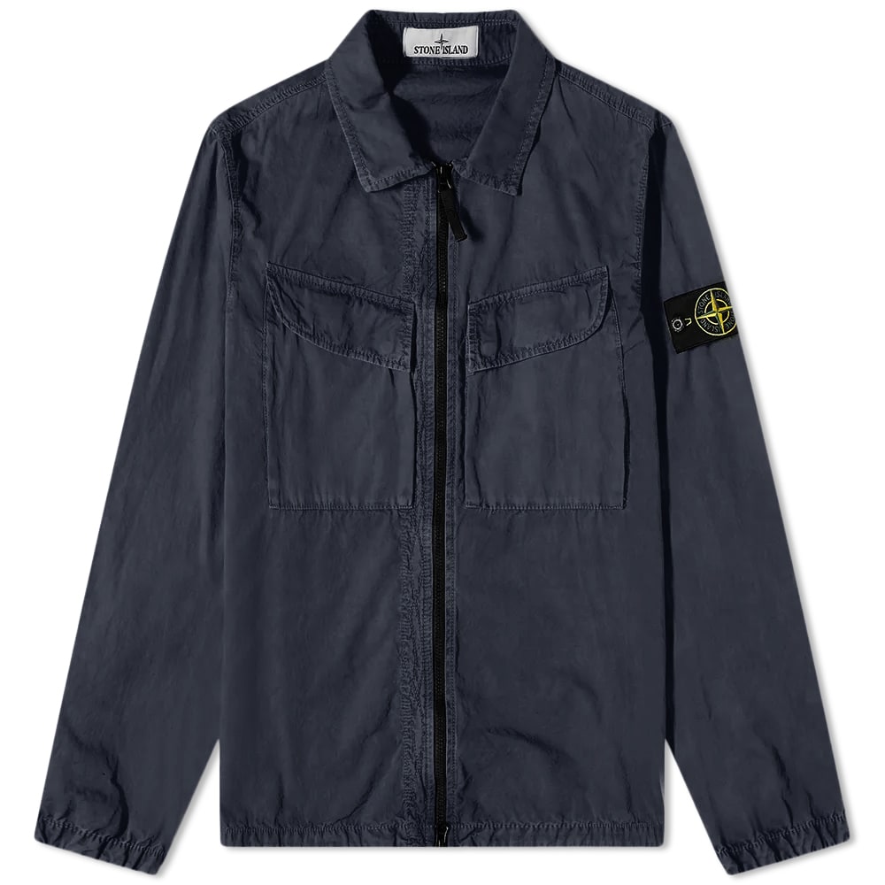 Bunda Stone Island Brushed Cotton Canvas Zip Overshirt Čierna | 7715101WN-V0120, 0