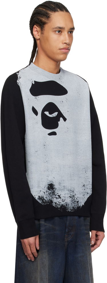 Sveter BAPE A Bathing Ape Ape Head Over Print Sweatshirt Šedá | 001SWK801006M, 1