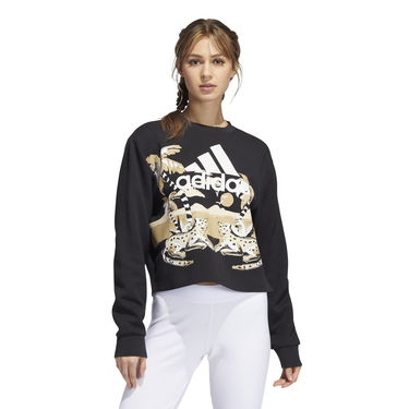Mikina adidas Performance Graphic Print Cropped Sweatshirt Čierna | H57415, 0