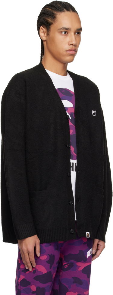 Sveter BAPE A Bathing Ape One Point Hairy Yarn Cardigan Čierna | 001KNK801004M, 1