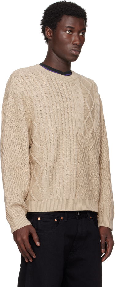 Sveter Dime Dime Mixed Cable Knit Sweater Béžová | DIMESU256SAN, 1
