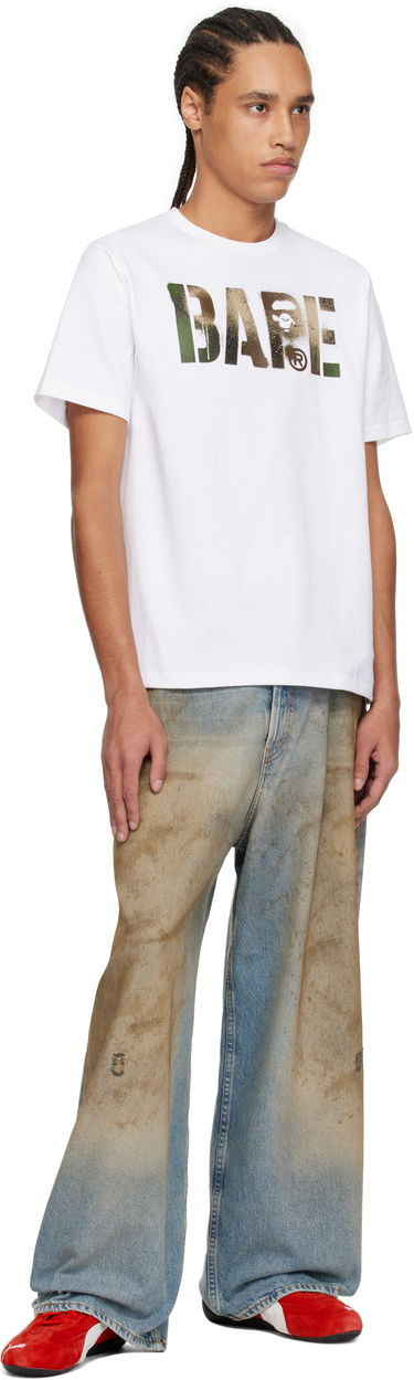 Tričko BAPE Map Camo Stencil Logo T-Shirt Biela | 001TEL301024M, 3