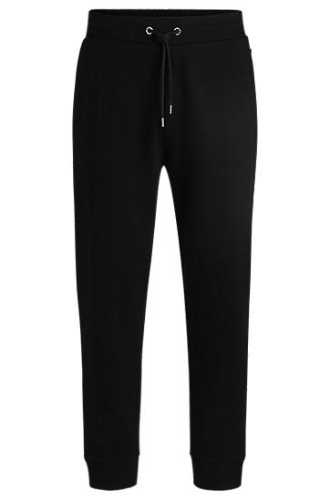 Tepláky BOSS Mercerized Cotton Tracksuit Bottoms with Stripe Waistband Čierna | 50531856, 0