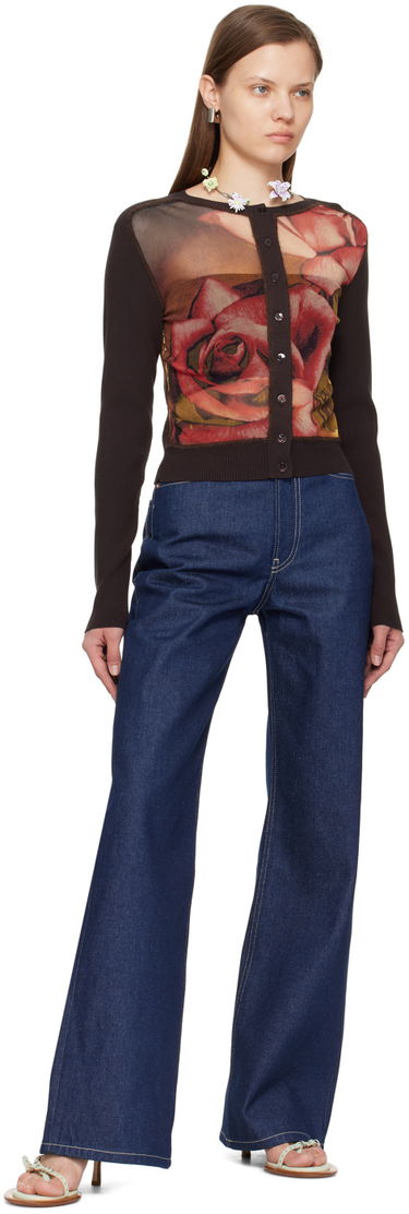 Sveter Jean Paul Gaultier Gaultier Roses Print Cardigan Hnedá | 24/25-F-CA004-M063-60403050, 3